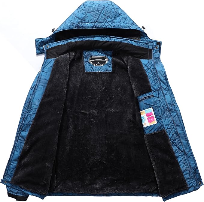 OTU Men's Waterproof Ski Jacket Snowboarding Windbreaker Warm Winter Hooded Mountain Snow Coat