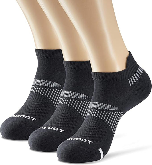 MONFOOT Men's/Women's 3-10 Pairs Silky Dry Athletic Cushion Ankle Socks, Multipack