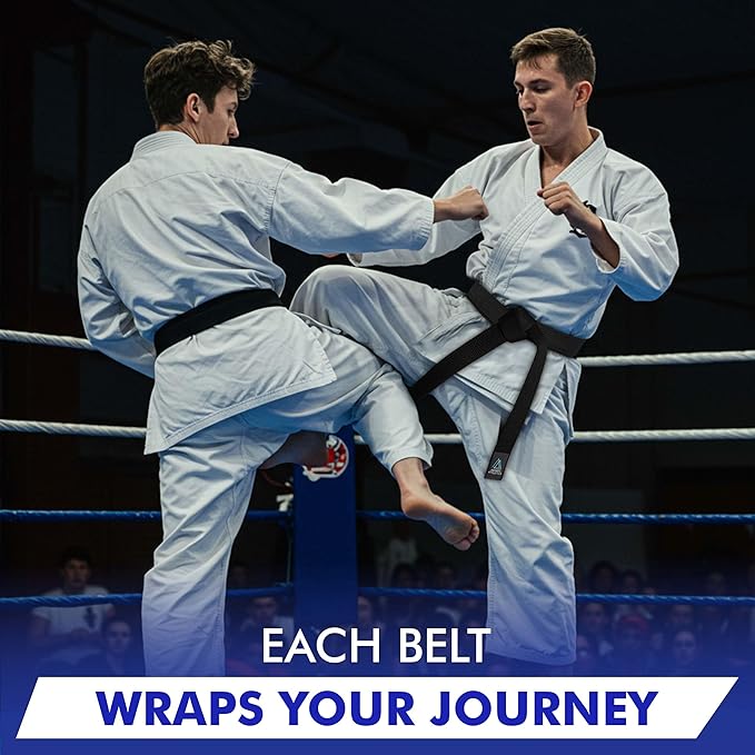 BJJ Belt for Men & Women Brazilian Jiu Jitsu Belt with Ranking Stripes Sleeve Bar Kids Jiu Jitsu Gi Belt