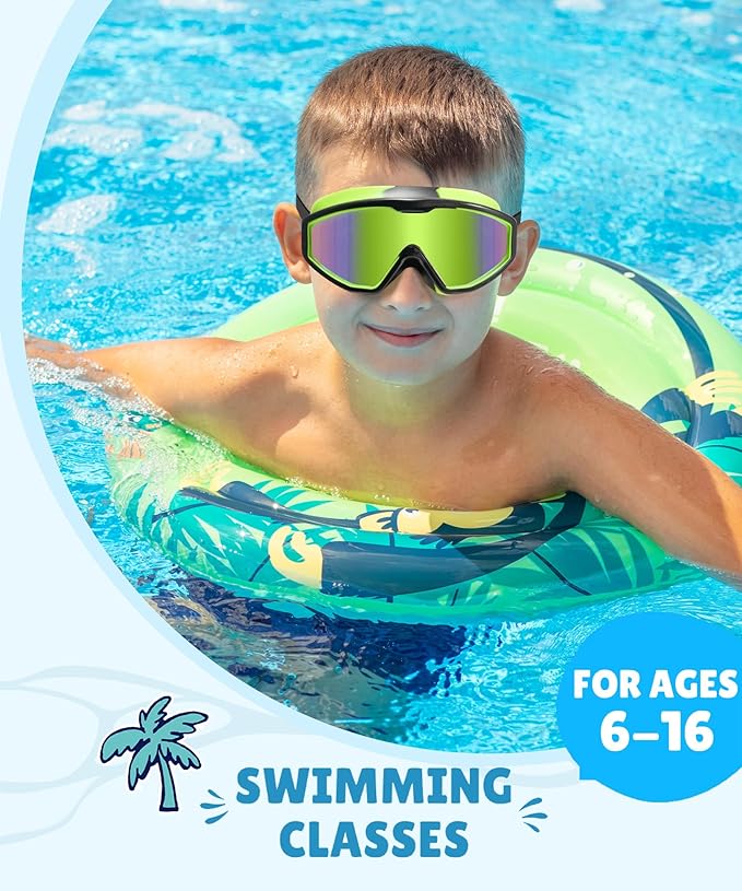 NSSIW Swim Goggles Swimming Kids-Goggles: Anti Fog No Leak with Nose Clip Earplugs for Girls Boys Youth 6-14 3 Pack