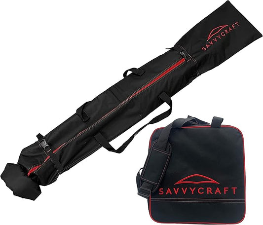 Savvycraft Padded Ski bag and Boot Bag Combo, Thick Padded Ski and Boot Bag 2-Piece Set for Protection and Easy Travel