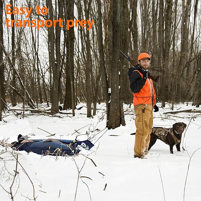 Tlswshsy Deer Drag Sleds-Multi-Purpose Utility Sled for Hauling Ice Fishing Supplies, Fire Wood, Duck Hunting, Fishing Gear and Accessories (1)