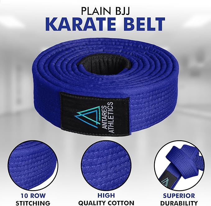BJJ Belt for Men & Women Brazilian Jiu Jitsu Belt with Ranking Stripes Sleeve Bar Kids Jiu Jitsu Gi Belt