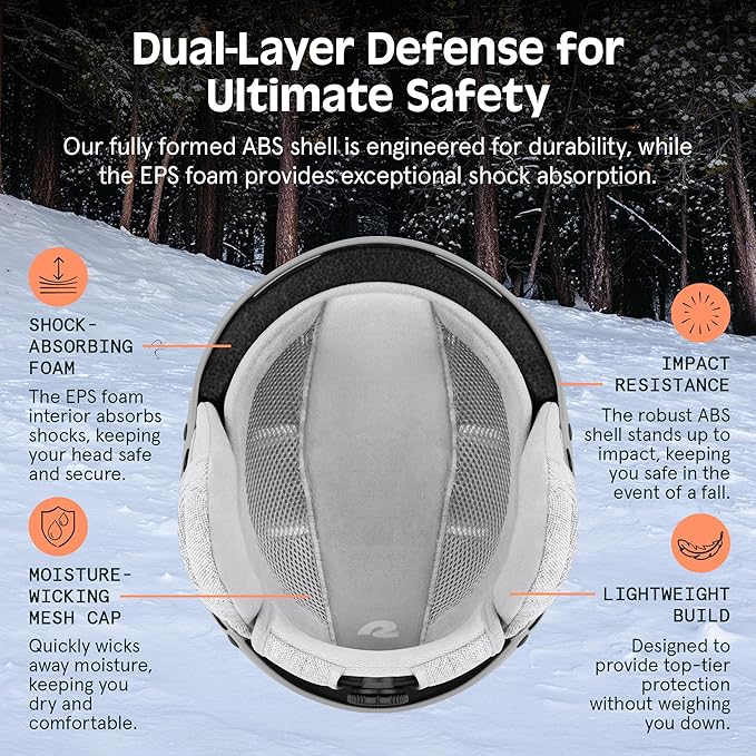 Retrospec Comstock Ski Helmet - Snowboard Helmet for Adults & Youth - Adjustable Fit Snow Helmet with Protective Shell and Breathable Vents for Men, Women, Boys & Girls