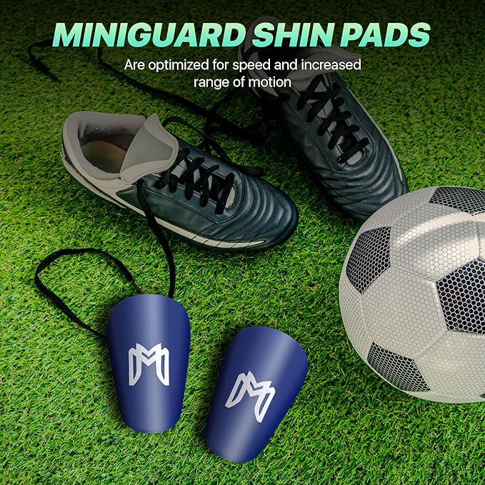 MiniGuards - Mini Shin Guards for Soccer Players - Tiny Shin Pads for Men, Women, Teens - Miniature Shin Guards 3.9 x 2.4 inch - Perfect for High Level Soccer Athletes