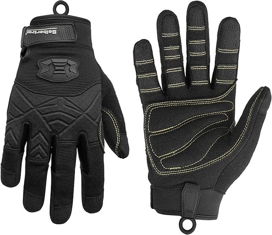 Seibertron Full or Half Finger Padded Palm Lightweight Breathable Climbing Rope Gloves for Climbers, Rock Climbing, Rescue, Adventure, Sailing, Kayaking, Outdoor Sports