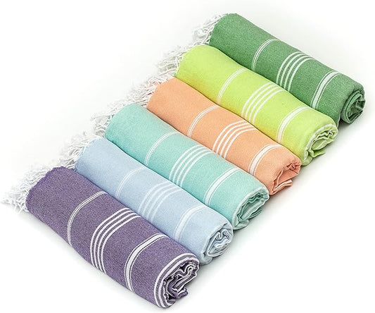 HAVLULAND Luxury Turkish Beach Towel - 100% Organic Cotton, Ultra-Soft, Quick-Dry & Sand-Free - Large, Lightweight & Absorbent for Travel & Pool Blanket