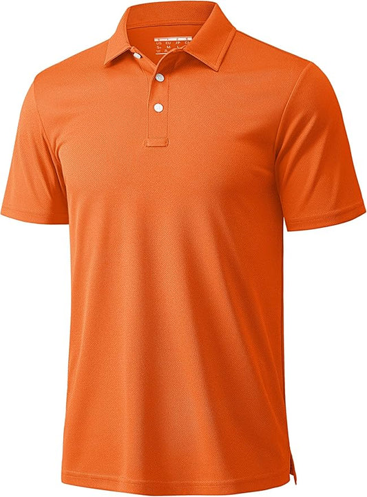 MAGCOMSEN Men's Polo Shirts 3 Buttons Casual Work T Shirts Quick Dry Short Sleeve Golf Shirt Pique Jersey Outdoor Performance
