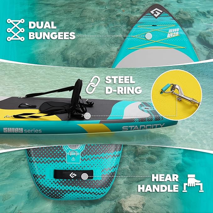 Starcity 11'*34"*6" Blow Up Paddle Board, Inflatable Paddle Board,Paddle Board,Spacious and Stable, Anti Slip and Easy to Operate, Large Size Suitable for Single Person/Family/Pet Use.