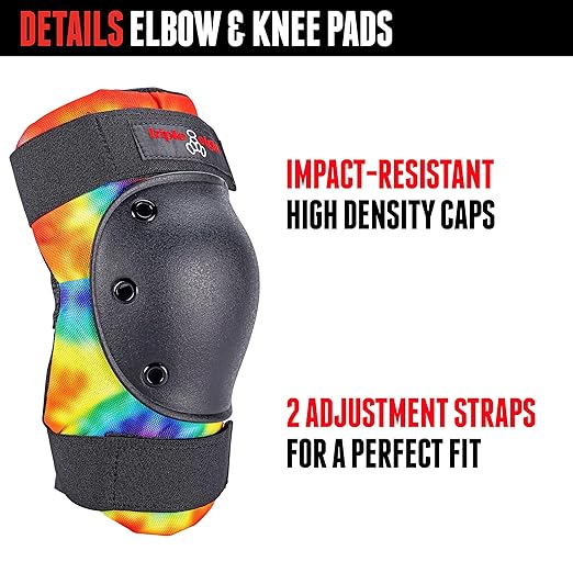 Triple Eight Saver Series 3-Pack Pad Set– Ideal for Skateboarding, In-line Skating, Roller Skating, and Biking