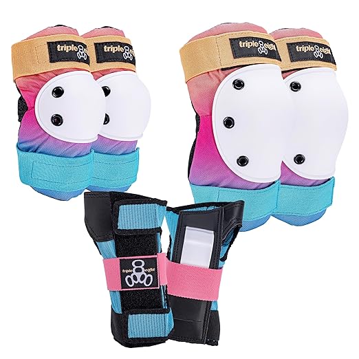 Triple Eight Saver Series 3-Pack Pad Set– Ideal for Skateboarding, In-line Skating, Roller Skating, and Biking