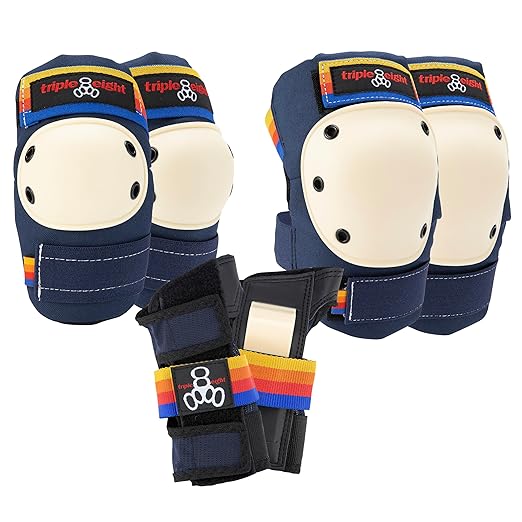 Triple Eight Saver Series 3-Pack Pad Set– Ideal for Skateboarding, In-line Skating, Roller Skating, and Biking