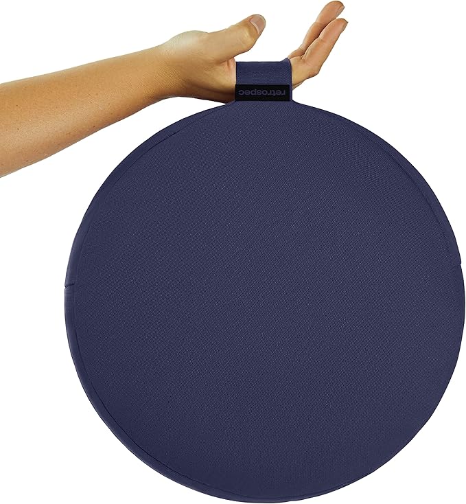 Retrospec Sedona Zafu Meditation Cushion Filled w/Buckwheat Hulls - Yoga Pillow for Meditation Practices - Machine Washable 100% Cotton Cover & Durable Carry Handle, Round