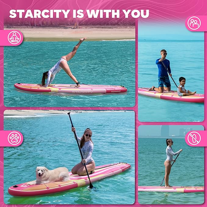 Starcity 11'6"*34"*6" Stand Up Paddle Board,Inflatable Paddle Boards for Adults w/a Simple and Non Slip Design, Moderate Length and Easy Operation, Suitable for Adults.