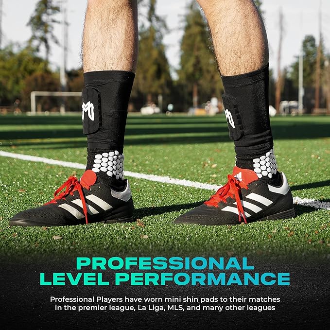 Mini Shin Guards Soccer – Built in Shin Pad Sleeves for Mens, Women, Teens - Small Shin Guards - Lightweight, Breathable Shin Defender Leg Protection