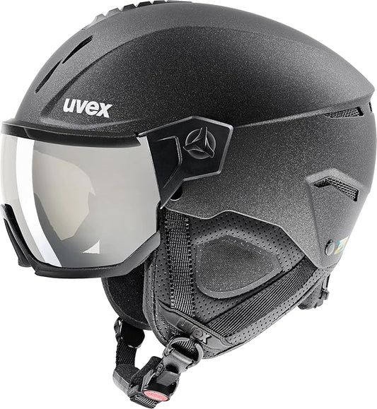 uvex Instinct Visor - Adjustable ski & Snowboard Helmet with Integrated Visor for Women & Men - Black Matte - Small