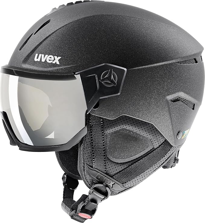 uvex Instinct Visor - Adjustable ski & Snowboard Helmet with Integrated Visor for Women & Men - Black Matte - Medium