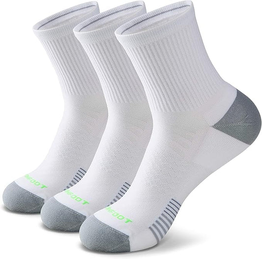MONFOOT Men's/Women's 3-10 Pairs Silky Dry Athletic Cushion Ankle Socks, Multipack