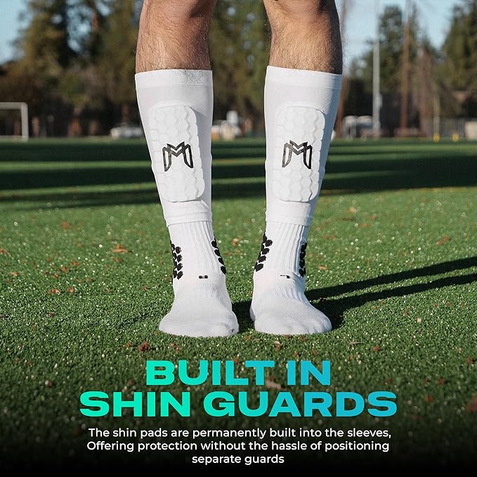 Mini Shin Guards Soccer – Built in Shin Pad Sleeves for Mens, Women, Teens - Small Shin Guards - Lightweight, Breathable Shin Defender Leg Protection