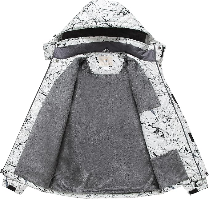 CREATMO US Men's Mountain Waterproof Ski Jacket - Windproof Snowboarding Warm Winter Coat Raincoat