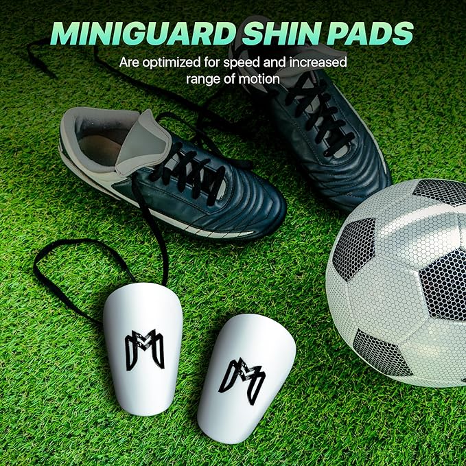MiniGuards - Mini Shin Guards for Soccer Players - Tiny Shin Pads for Men, Women, Teens - Miniature Shin Guards 3.9 x 2.4 inch - Perfect for High Level Soccer Athletes