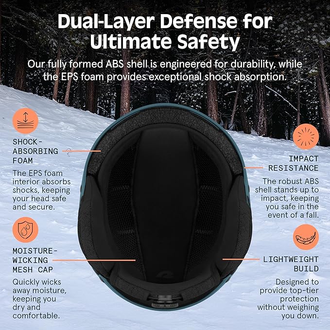 Retrospec Comstock Ski Helmet - Snowboard Helmet for Adults & Youth - Adjustable Fit Snow Helmet with Protective Shell and Breathable Vents for Men, Women, Boys & Girls