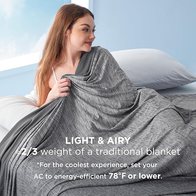 Bedsure Summer Cooling Blanket King Size for Hot Sleepers with Sports Mesh Design, Arc-Chill Q-Max 0.4 Lightweight Breathable Ice Cold Blanket for Night Sweats, 108 x 90 Inches, Mesh Grey