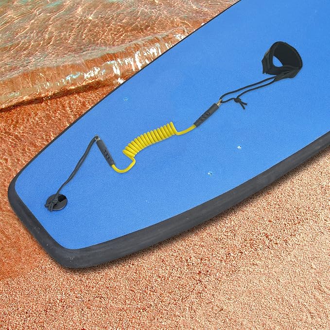 Bodyboard Leash Coiled Rope 4FT |Surf Accessories Replacement Surfboard Leash Red and Yellow