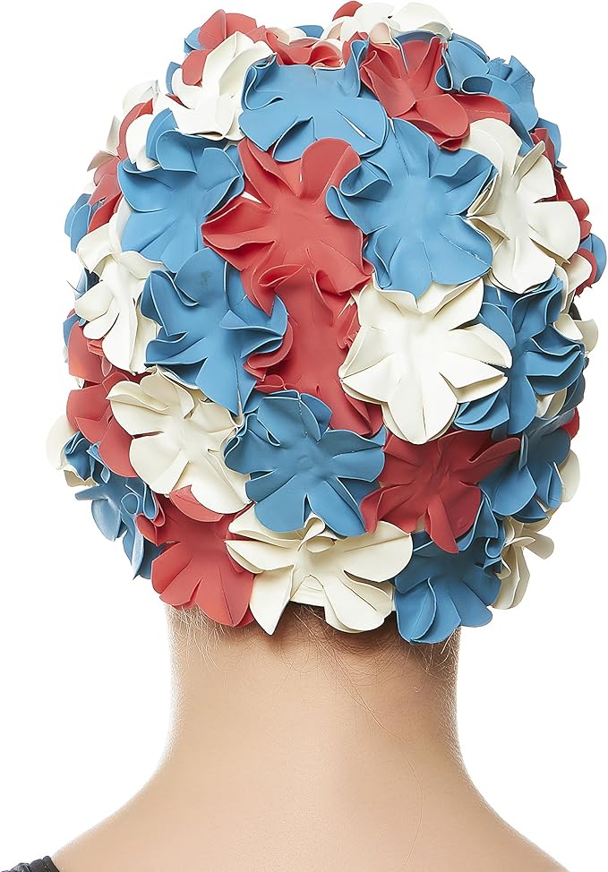 BEEMO Floral Petal Ladies Bathing Swim Cap Women Retro Swim Hat Long/Short Hair