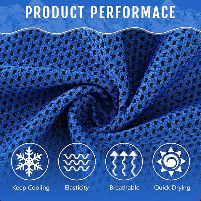 Hosuly 30 Pack Cooling Towels, 40"x12" Ice Breathable Soft Chilly Sweat Rag Microfiber Workout Rags for Gym Cooling Towels for Neck and Face for Yoga Golf Sport Running