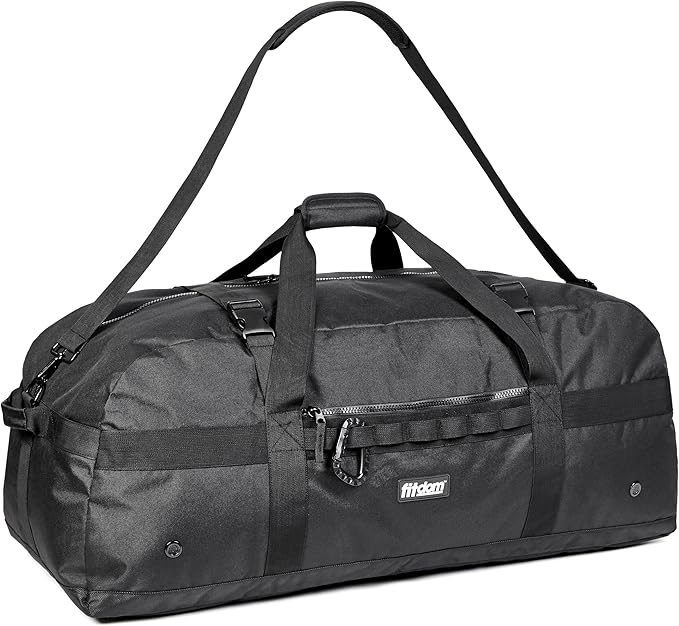 Fitdom 132L 36" Heavy Duty Extra Large Sports Gym Equipment Travel Duffel Bag W/Adjustable Shoulder & Compression Straps. Perfect for Soccer Baseball Basketball Hockey Football Team Coaches & More