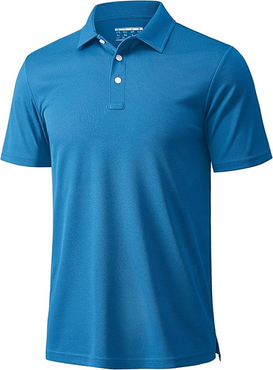 MAGCOMSEN Men's Polo Shirts 3 Buttons Casual Work T Shirts Quick Dry Short Sleeve Golf Shirt Pique Jersey Outdoor Performance