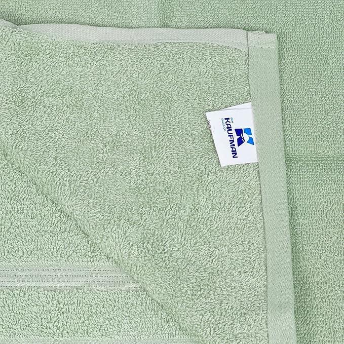 Kaufman - Premium Hand Towels Set for Bathroom, Spa, Gym, and Face Towel 100% Cotton Ring Spun, Ultra Soft Feel and Highly Absorbent Towels (SAGE Green, 72-PK)