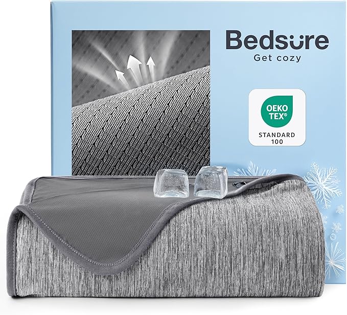 Bedsure Summer Cooling Blanket Twin XL for Hot Sleepers with Sports Mesh Design, Arc-Chill Q-Max 0.4 Lightweight Breathable Ice Cold Blankets for College Dorm, 60 x 90 Inches, Mesh Grey