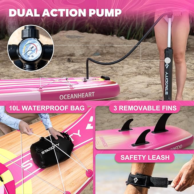 Starcity 11'6"*34"*6" Stand Up Paddle Board,Inflatable Paddle Boards for Adults w/a Simple and Non Slip Design, Moderate Length and Easy Operation, Suitable for Adults.