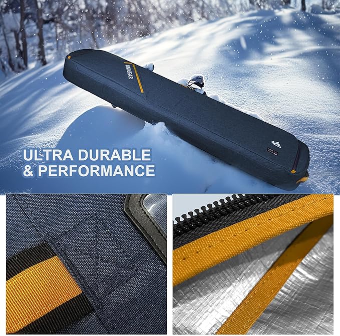 Unigear Snowboard Ski Bag for Air Travel, Reinforced Double Padded Snowboard Bag with EPE Dense, Water-Resistant and Durable up to 175cm Ski Snowboard Travel Bags for Flying