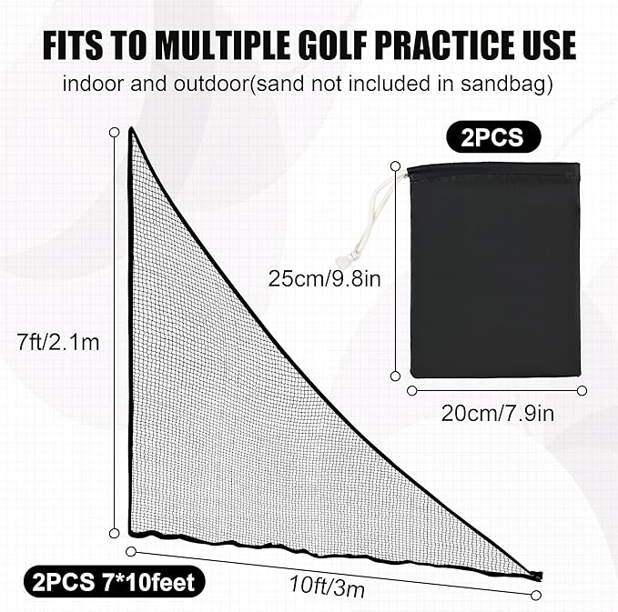 1/2PCS Golf Shank Net Attachment for Golf Hitting Nets with Sandbag, 7 * 7FT/7 * 10FT Golf Barrier Side Net,Golf Practice Hitting Net Barrier Net for Golf, Baseball, Hockey, Soccer (Black/Red