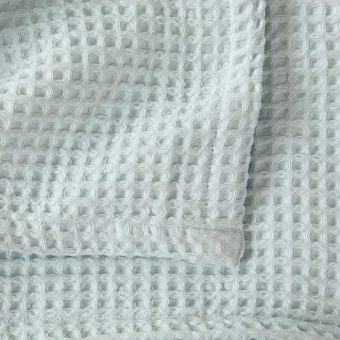 100% Cotton Waffle Weave Bed Blanket | Soft, Breathable, and Lightweight Blanket for All-Season | Perfect for Layering | Brielle Collection (King, ICY Blue)