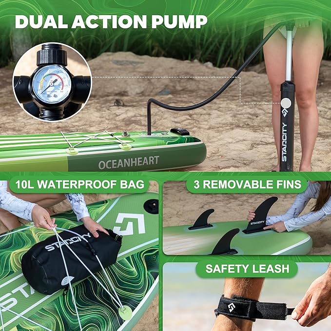 Starcity 11'6"*34"*6" Stand Up Paddle Board,Inflatable Paddle Boards for Adults w/a Simple and Non Slip Design, Moderate Length and Easy Operation, Suitable for Adults.