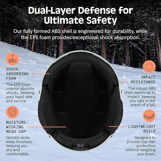 Retrospec Comstock Ski Helmet - Snowboard Helmet for Adults & Youth - Adjustable Fit Snow Helmet with Protective Shell and Breathable Vents for Men, Women, Boys & Girls