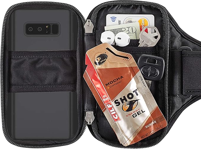 Sporteer Velocity V8 Running Armband - Compatible with iPhone 16 Pro Max, 16 Plus, 15/14 Pro Max, 16/15/14 Pro, iPhone 16/15/14, Galaxy S24+, S23 Plus, Pixel, & Many More Cell Phones - FITS Cases