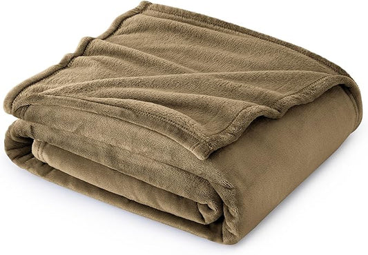 Bedsure Fleece Blanket Twin Size Camel - 300GSM Lightweight Plush Fuzzy Cozy Soft Warm Blanket for Bed, Sofa, Couch, Travel, Camping, 60x80 inches