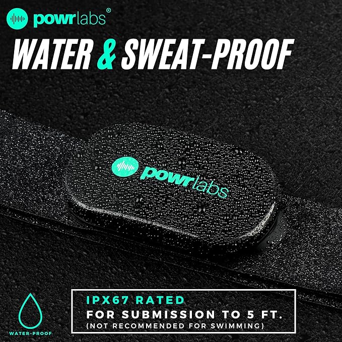 Powr Labs Bluetooth and ANT+ Heart Rate Monitor Chest Strap - Compatible with Polar, Garmin, Peloton, Wahoo