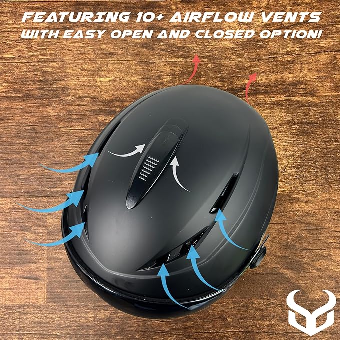 Demon United Ski and Snowboard Visor Helmet-Snowboard Helmet with Removable Visor Goggles and Rear Dial Adjustment- Snow Sport Helmets for Men and Women