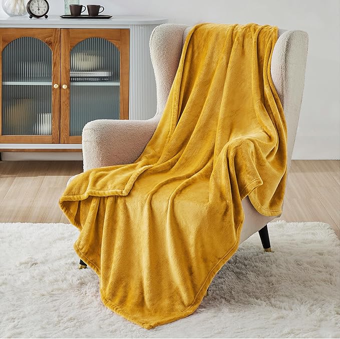 Bedsure Gold Fleece Throw Blanket - 300GSM Blankets for Couch, Sofa, Bed, Soft Lightweight Plush Cozy Throws for Toddlers, 50x60 inches