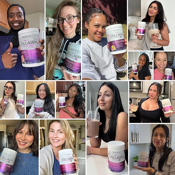 Multi Collagen Peptides Powder for Women - Hydrolyzed Flavored Collagen Powder for Women with Types I II III V & X Vitamin C & Hyaluronic Acid for Hair Skin and Nails (Peach Mango) - 30 Servings