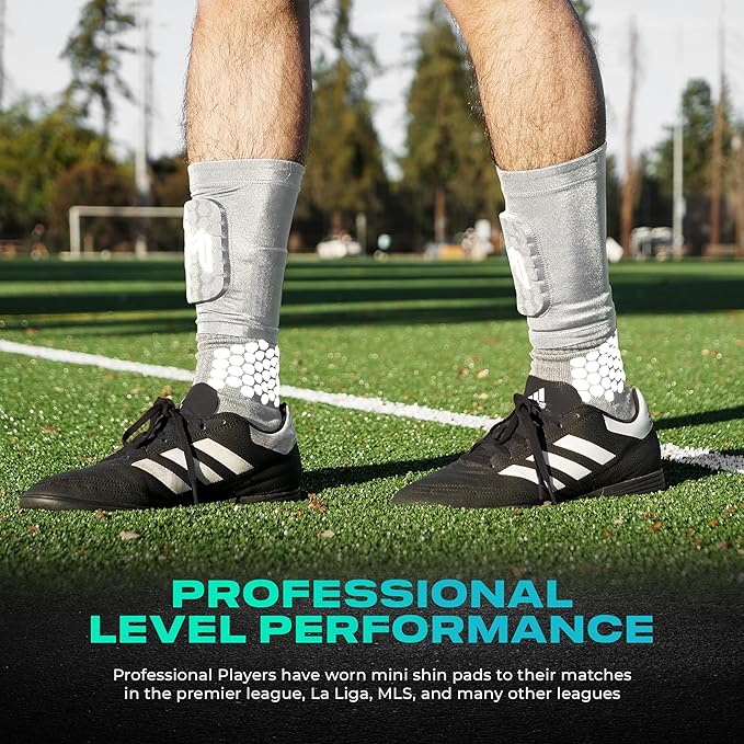Mini Shin Guards Soccer – Built in Shin Pad Sleeves for Mens, Women, Teens - Small Shin Guards - Lightweight, Breathable Shin Defender Leg Protection