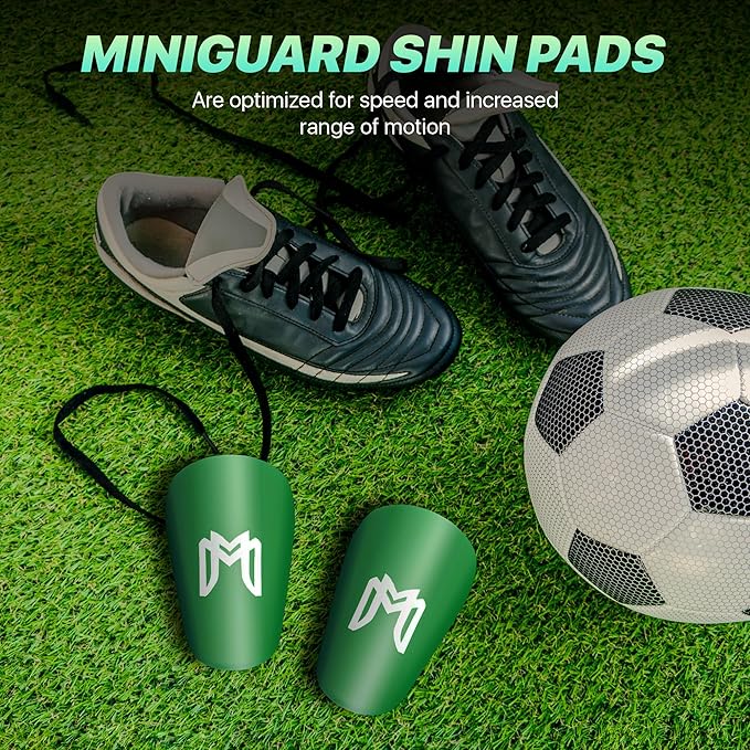 MiniGuards - Mini Shin Guards for Soccer Players - Tiny Shin Pads for Men, Women, Teens - Miniature Shin Guards 3.9 x 2.4 inch - Perfect for High Level Soccer Athletes