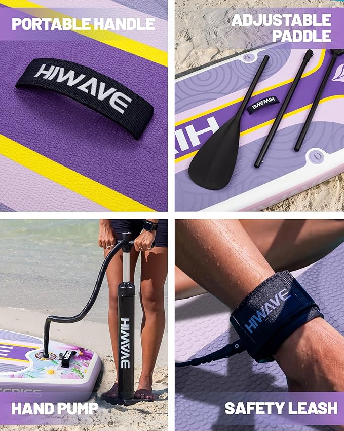 Inflatable Paddle Board 11 '* 34 "* 6" Extra Wide Sup Board, 420lb Capacity Paddle Board for Adults, Suitable for Sea and Lakes, 2+1Family Board