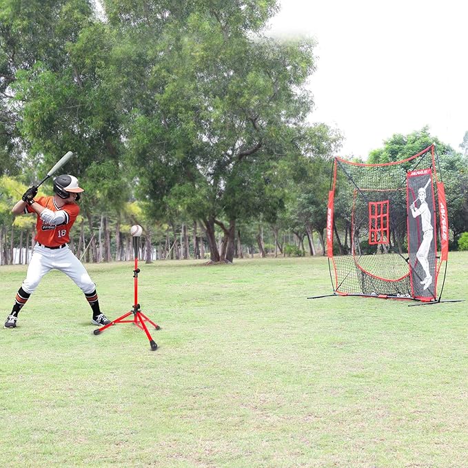 Baseball Tee Batting Tee Softball Tee Portable Travel Hitting Tee,Easy Adjustable Height,Stable Tripod Stand